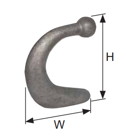 Rope Hook, heavy duty Flat backed - Weld on